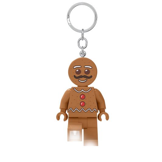 LEGO Minifigures Keychain Light - Gingerbread Man (KE182H), Bag charm with LED light, Large 3 Inch Tall Figure