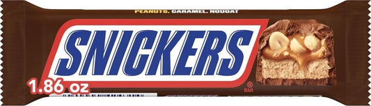 SNICKERS Chocolate Candy Bar, Full Size 1.86 oz, Chocolate Snacks