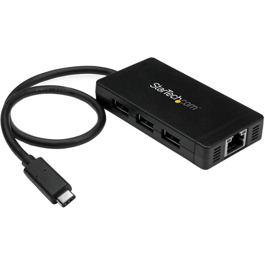 StarTech.com USB-C to Ethernet Adapter with 3-Port USB Hub