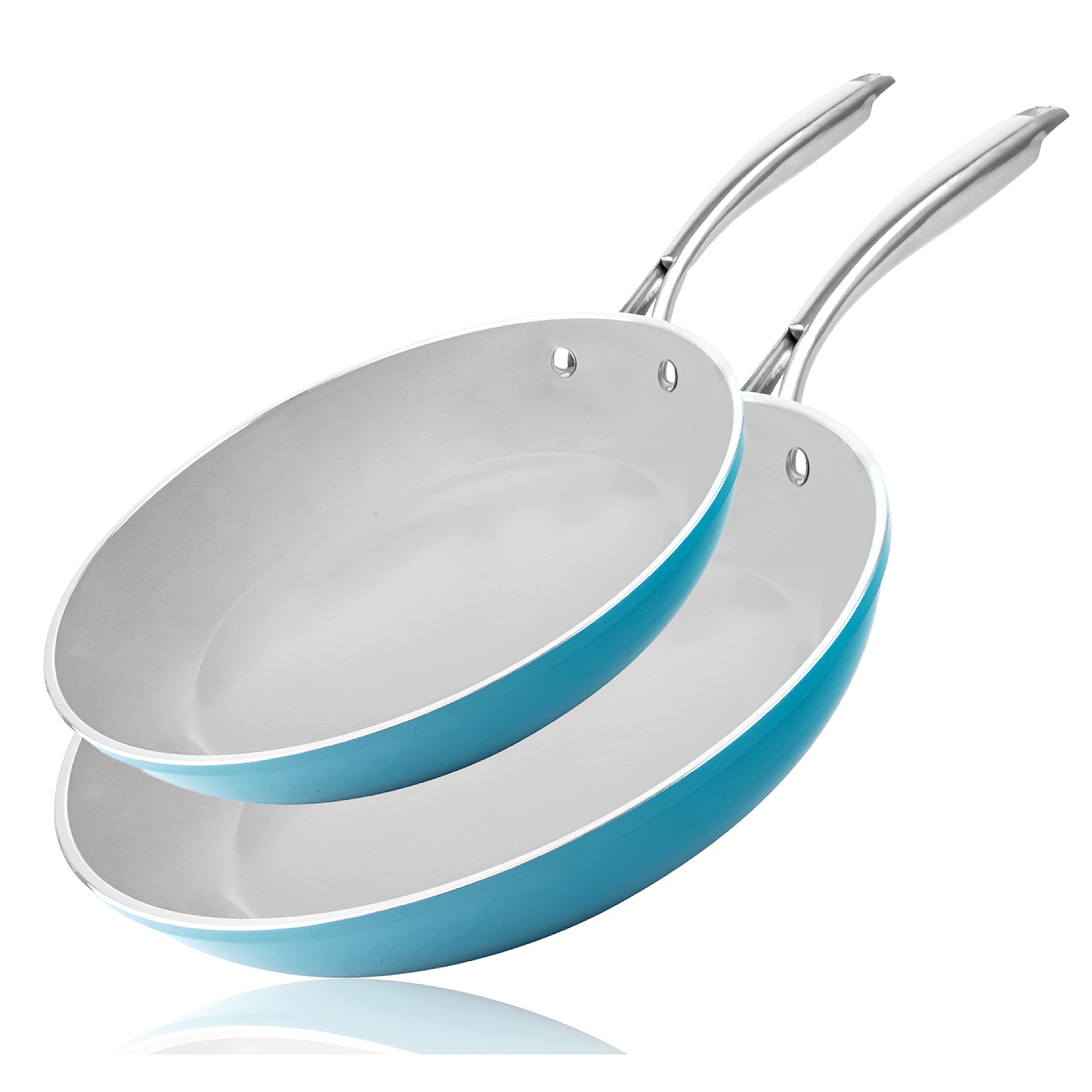 Gotham Aqua Blue 8.5 & 9.5 in. Fry Pan Set