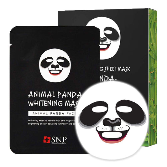 SNP | Animal Panda Whitening Sheet Mask | Brightening & Illuminating Face Mask | 10 Sheet Pack