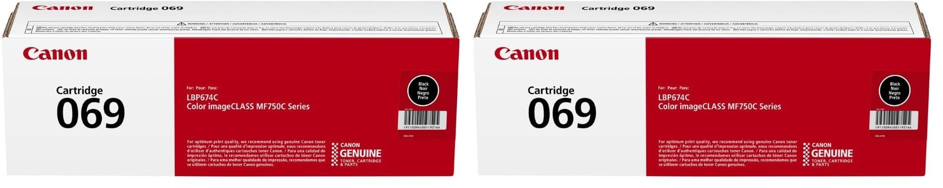 Canon 069 Toner Cartridge Black – 2 Pack | Compatible Color imageCLASS MF752Cdw, MF653Cdw, LBP674Cdw, LBP633Cdw | High Yield Black Replacement Toner for Sharp, Professional Prints