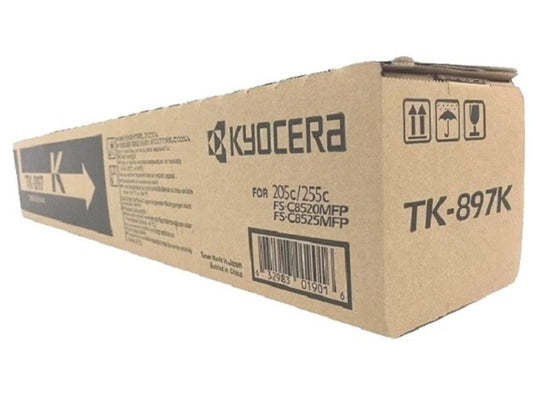 Kyocera 1T02K00US0 Model TK-897K Black Toner Cartridge, Compatible with FS-C8025MFP, FS-C8520MFP, FS-C8525MFP, TASKalfa 205c, 255 and 255c Multifunctional Color Printers