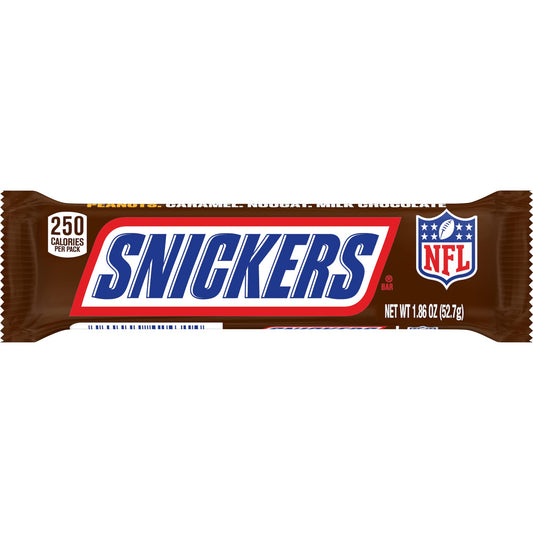 SNICKERS Chocolate Candy Bar, Full Size 1.86 oz, Chocolate Snacks