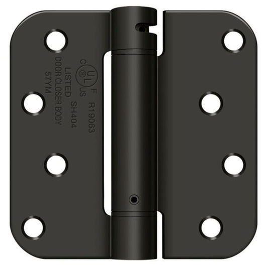 Deltana DSH4R510BT Single Action Steel 4-Inch x 4-Inch 5/8-Inch Radius Corner TT Spring Hinge