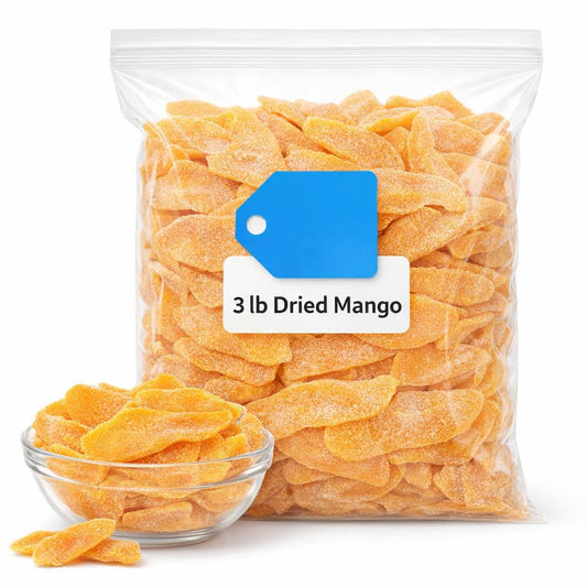 Dried Mango – 3 lb Bulk Bag, Chewy Mango Slices for Snacking, Baking & Trail Mix