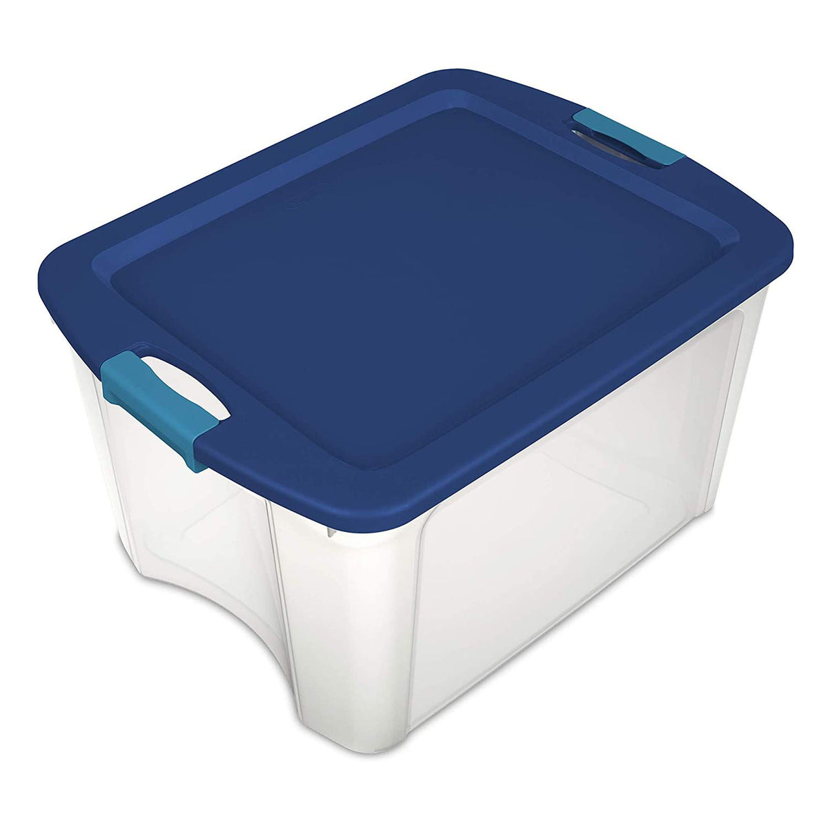 Sterilite 72 Qt./18 Gal. Latching Storage Bin with Clear Base - True Blue