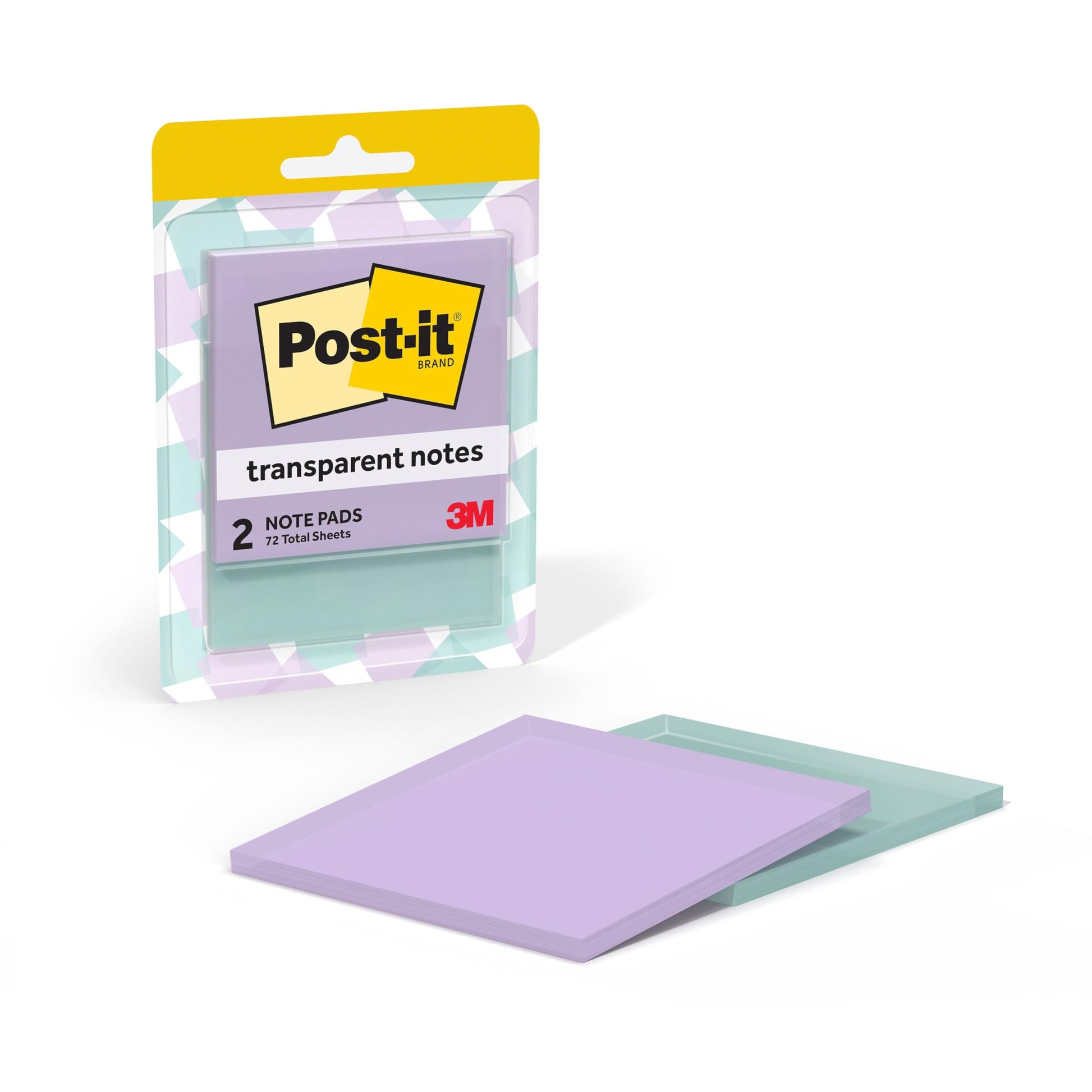 3M Post-it Transparent Notes 2.8 x 2.8 in, 2 Pads