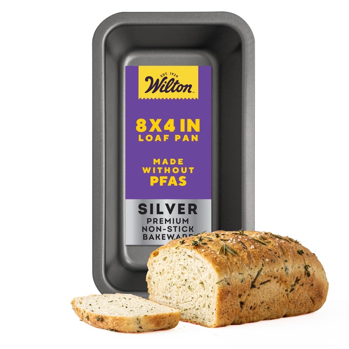 WILTON LOAF PAN STL BLK 8X4"