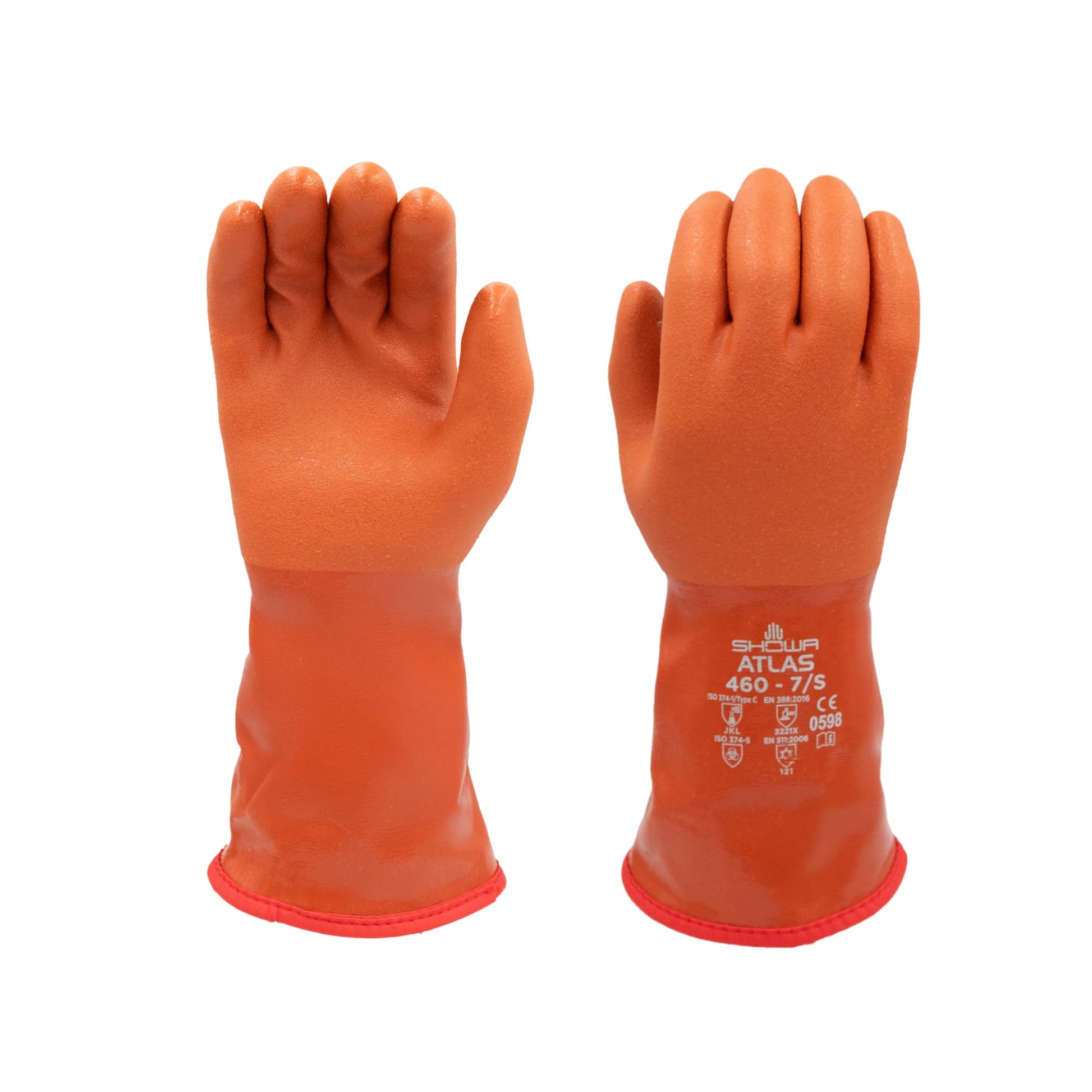 SHOWA Atlas 460 Fully Coated Insulated PVC Chemical Resistant Winter Safety Glove with Cotton/Acrylic Liner, Medium (1 Pair)