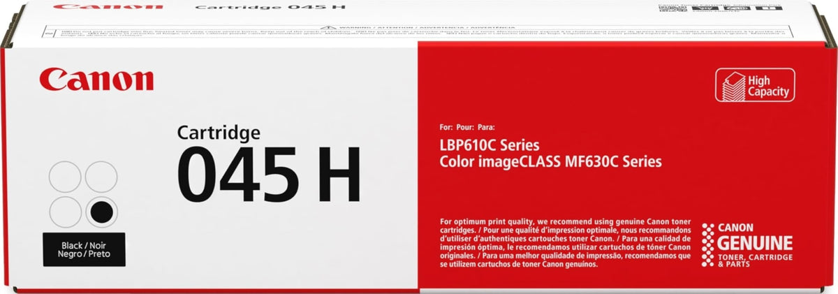 Canon Genuine 045 Black Toner Cartridge High Capacity Compatible with LBP612Cdw, MF632Cdw, MF634Cdw