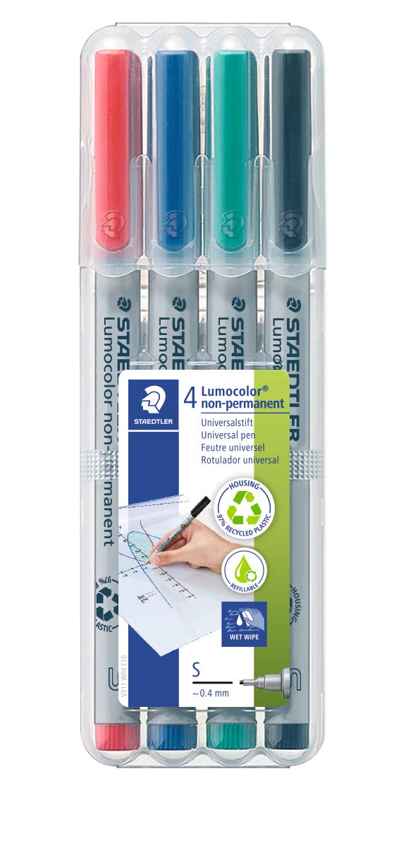 STAEDTLER Lumocolor Non-Permanent Pens 4-Pack