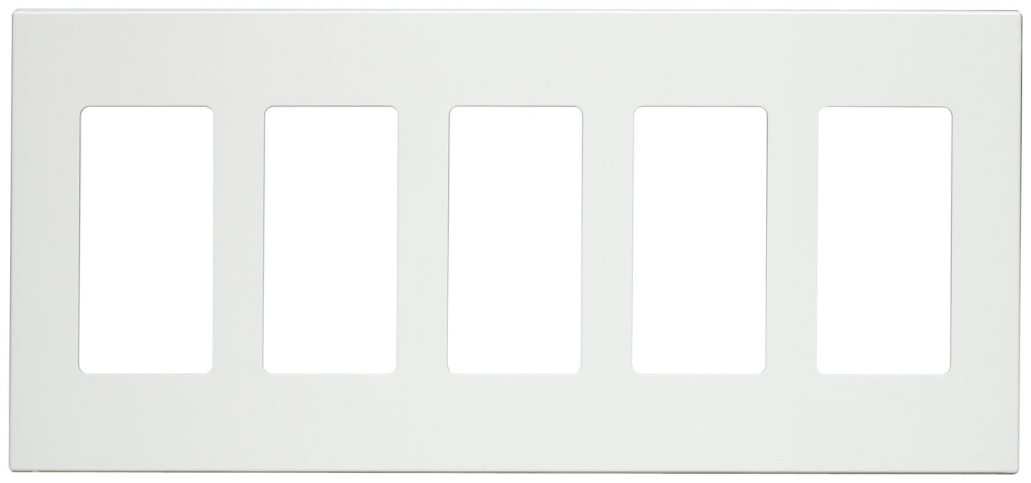 Leviton 80321-SW Decora Wall Plate 5-Gang White
