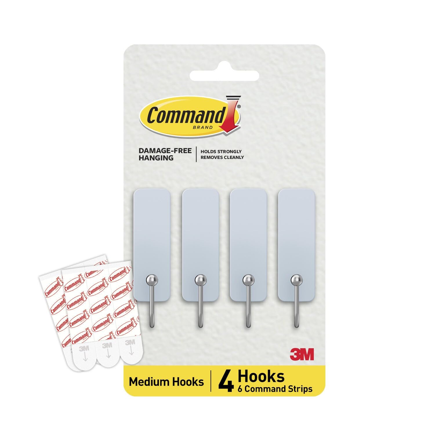 3M Command Medium Hooks 17034 4-Pack