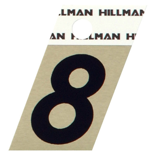 HILLMAN 1.5" Black/Gold #8 Adhesive Number