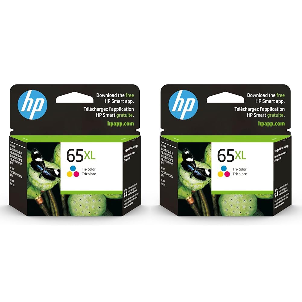 HP 65XL Tri-Color Ink Cartridge 2-Pack N9K03AN