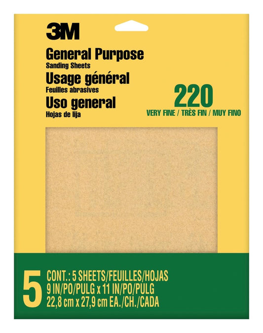 3M 9000NA 9" X 11" Extra Fine Paint, Wood, Metal Sandpaper Sheets