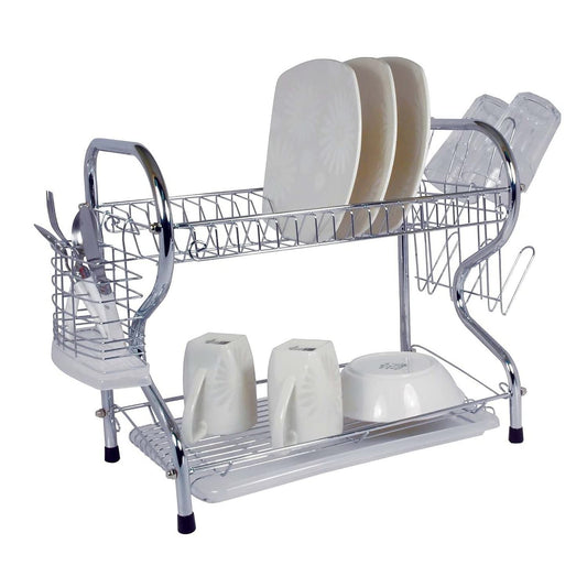 Better Chef DR-224, 22-Inch, Chrome Plated, R-Shaped, Rust-Resistant, 2-Tier Dishrack