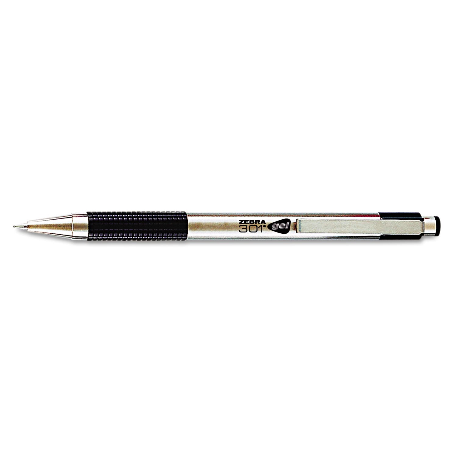 Zebra Gel Pen Retractable 0.7 Mm Black Ink Stainless Steel