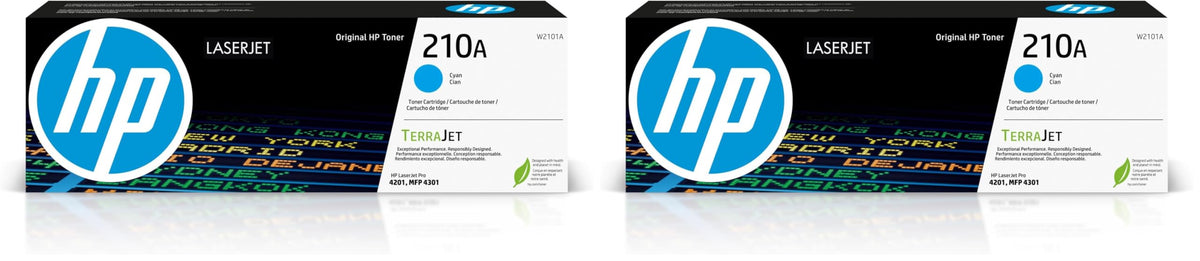 HP 210A Cyan Toner Cartridge | Works Color LaserJet Pro 4201,Color LaserJet Pro MFP 4301 Series | W2101A,(Pack of 2)
