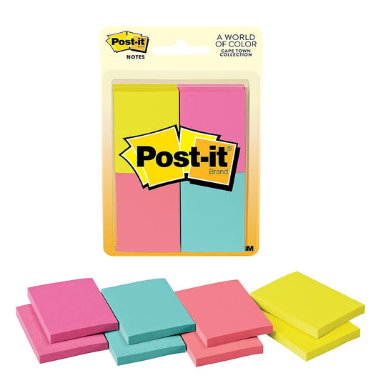 Post-it Mini Notes, 1 3/8 in. x 1 7/8 in., 8 Sticky Notes Pads, 50 Sheets per Pad, Poptimistic Collection, School Supplies and O?ce Products, The Original Post-it Note