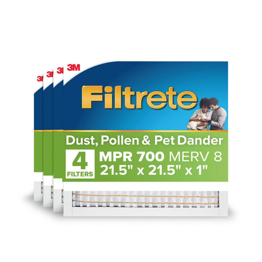 3M Filtrete 21.5x21.5x1 Air Filter MERV 8, 4-Pack