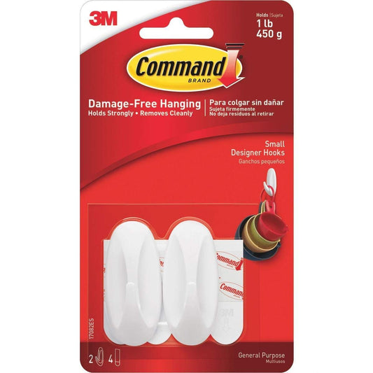 3M Command Small Designer Hooks 6-Pack 17082ES