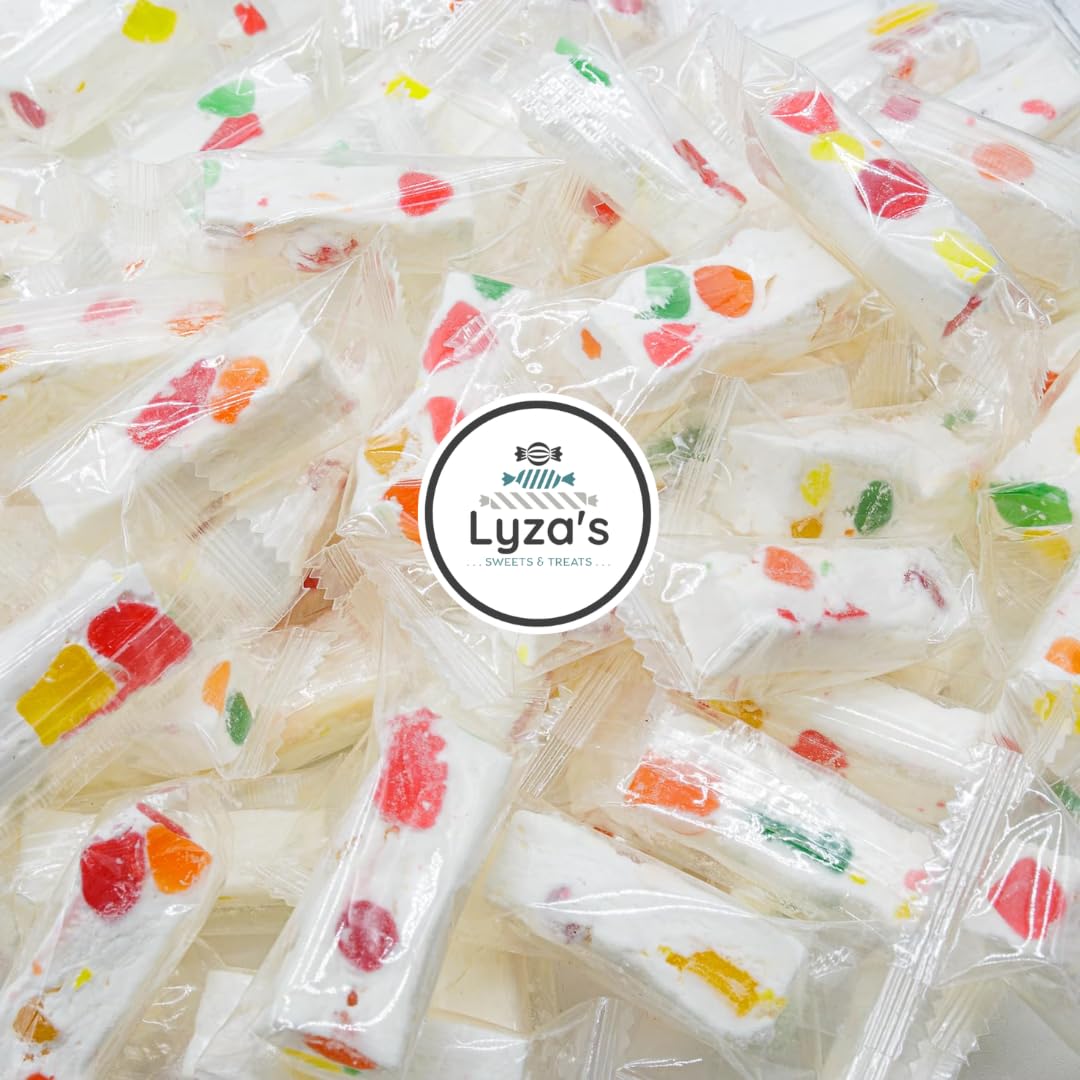 2.2 LB Italian Jujube Nougat Candies - Original - Soft & Chewy With Fruity Jelly Beans - Bulk Bags By Lyza's Sweets & Treats