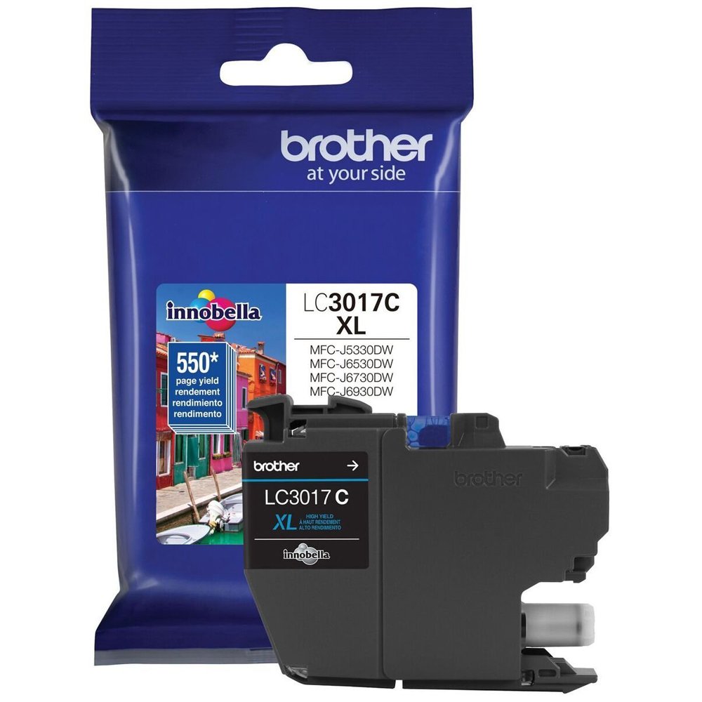 Brother LC3017C High Yield Cyan Ink Cartridge, 1 Size
