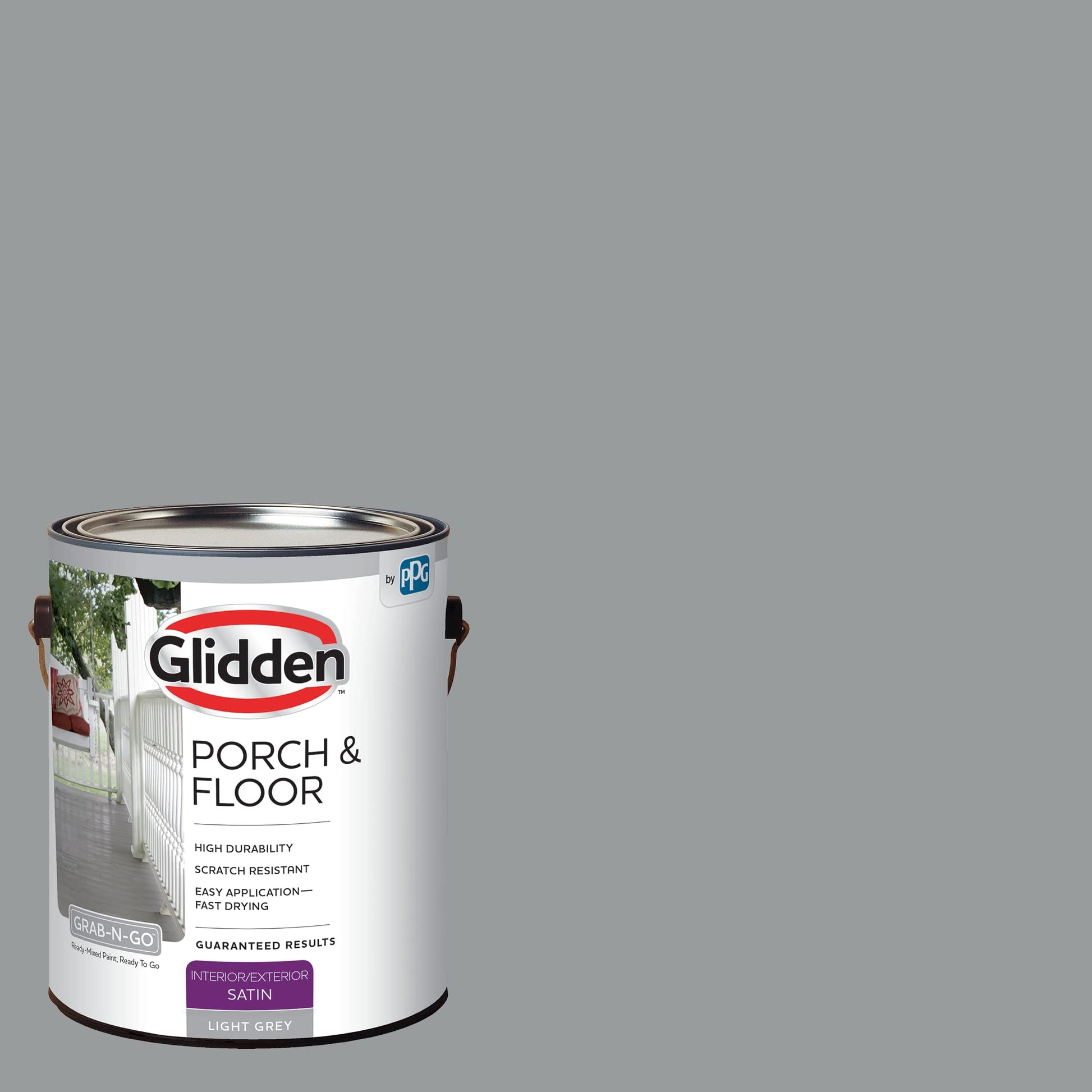 Glidden Porch & Floor Paint Satin Light Gray 1 Gallon