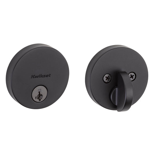 Kwikset 92580-026 258 Deadbolt Low Profile Single Cylinder Matte Black