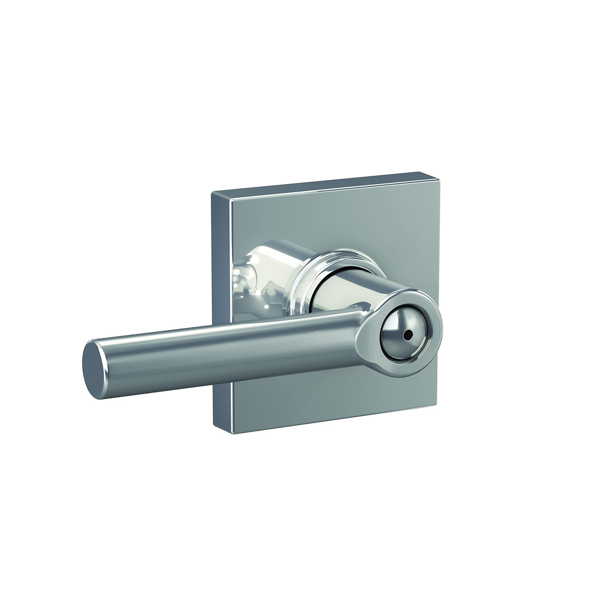 Schlage F40 BRW 625 COL Broadway Lever with Collins Trim Bed & Bath Privacy Door Lock, Bright Chrome