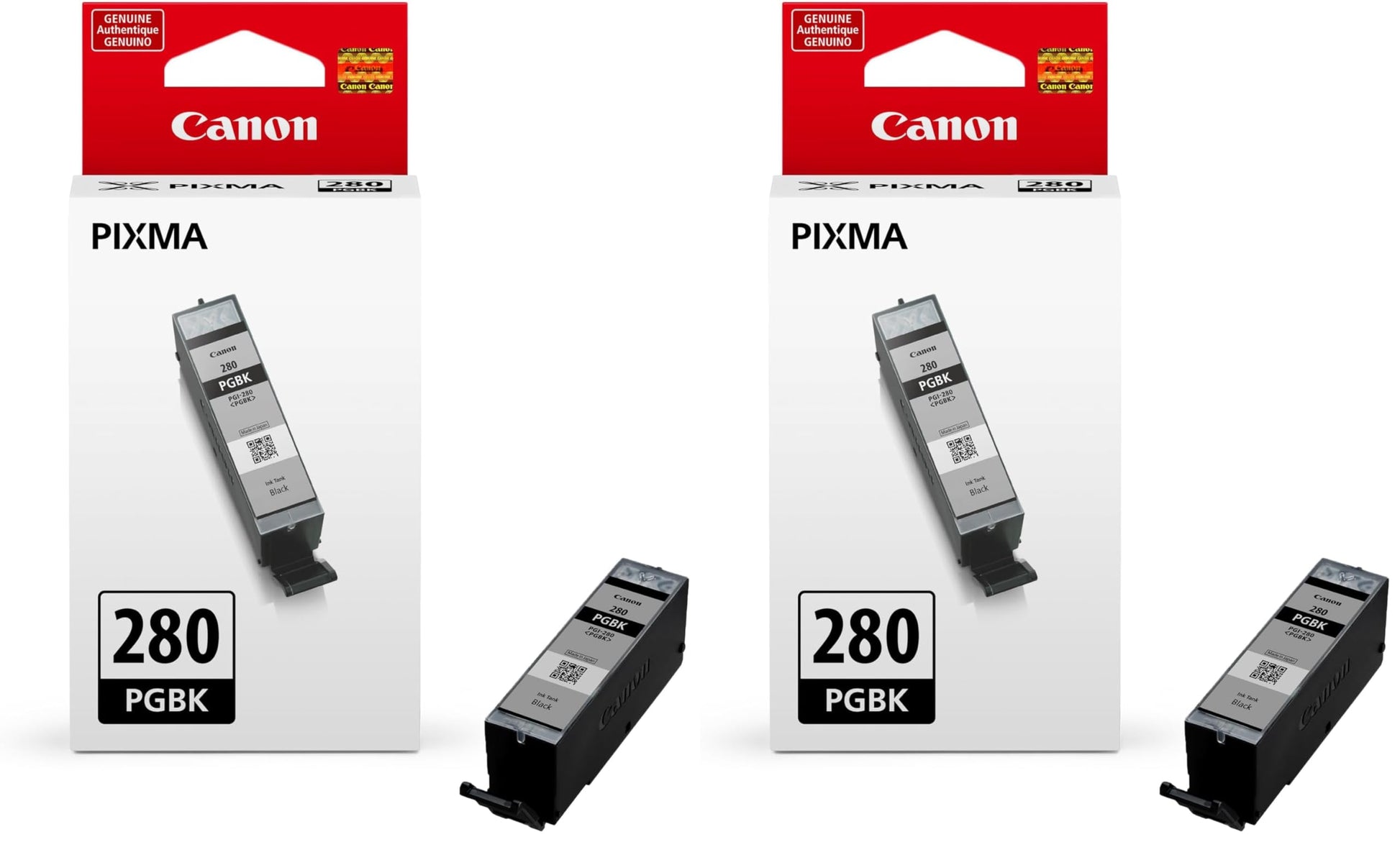Canon PGI-280 Genuine Pigment Black Ink Tank, Compatible with TR8520, TS9120,TS8120, TS6120, TS9521C/a, TS9520/a, TS8220, TS6220, TS8320, TS6320, TS702/a, and TR8620/a Series Printers (Pack of 2)