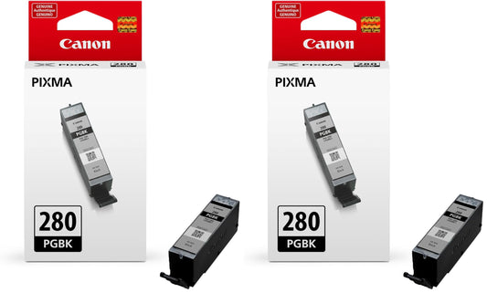 Canon PGI-280 Genuine Pigment Black Ink Tank, Compatible with TR8520, TS9120,TS8120, TS6120, TS9521C/a, TS9520/a, TS8220, TS6220, TS8320, TS6320, TS702/a, and TR8620/a Series Printers (Pack of 2)