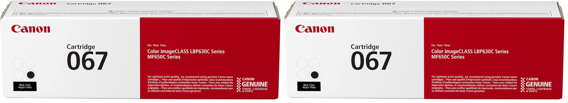 Canon Genuine 067 Black Toner Cartridge Compatible with LBP633Cdw,LBP632Cdw,MF652Cdw,MF653Cdw,MF654Cdw,MF656Cdw,(Pack of 2)