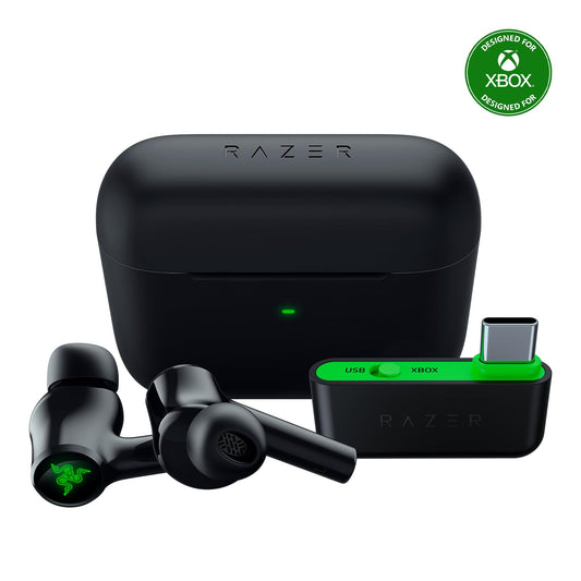 Razer Hammerhead HyperSpeed Wireless Multi-Platform Gaming Earbuds for Xbox Series X|S, Xbox One, PC, Mobile: ANC - Noise Cancelling Mic - Bluetooth 5.2 - RGB Chroma - 30 Hr Battery