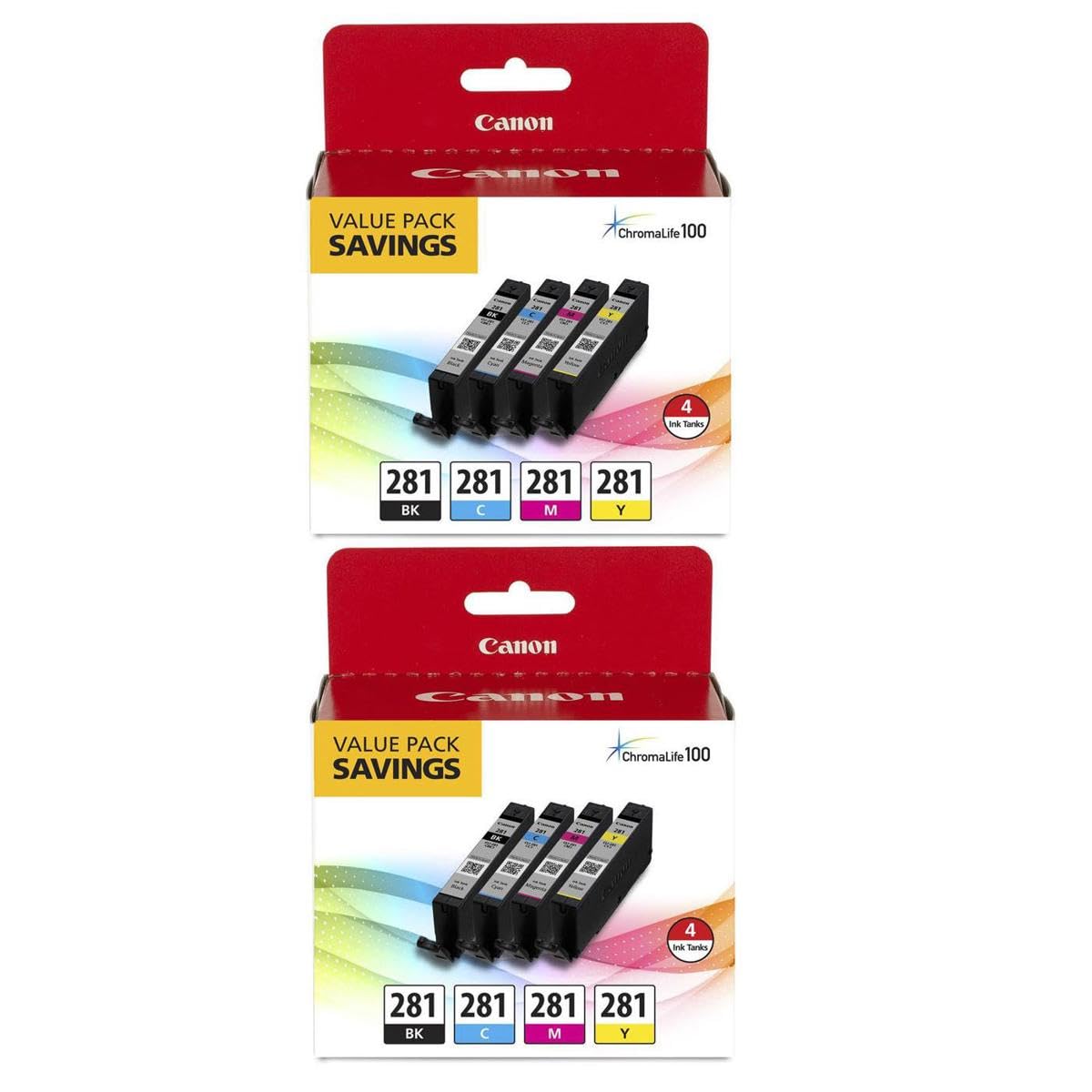 Canon CLI-281 BKCMY Ink Tanks 4-Pack for Pixma