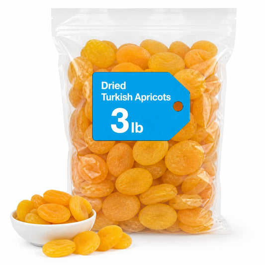 Imported Dried Turkish Apricots 3 lb Bulk Bag