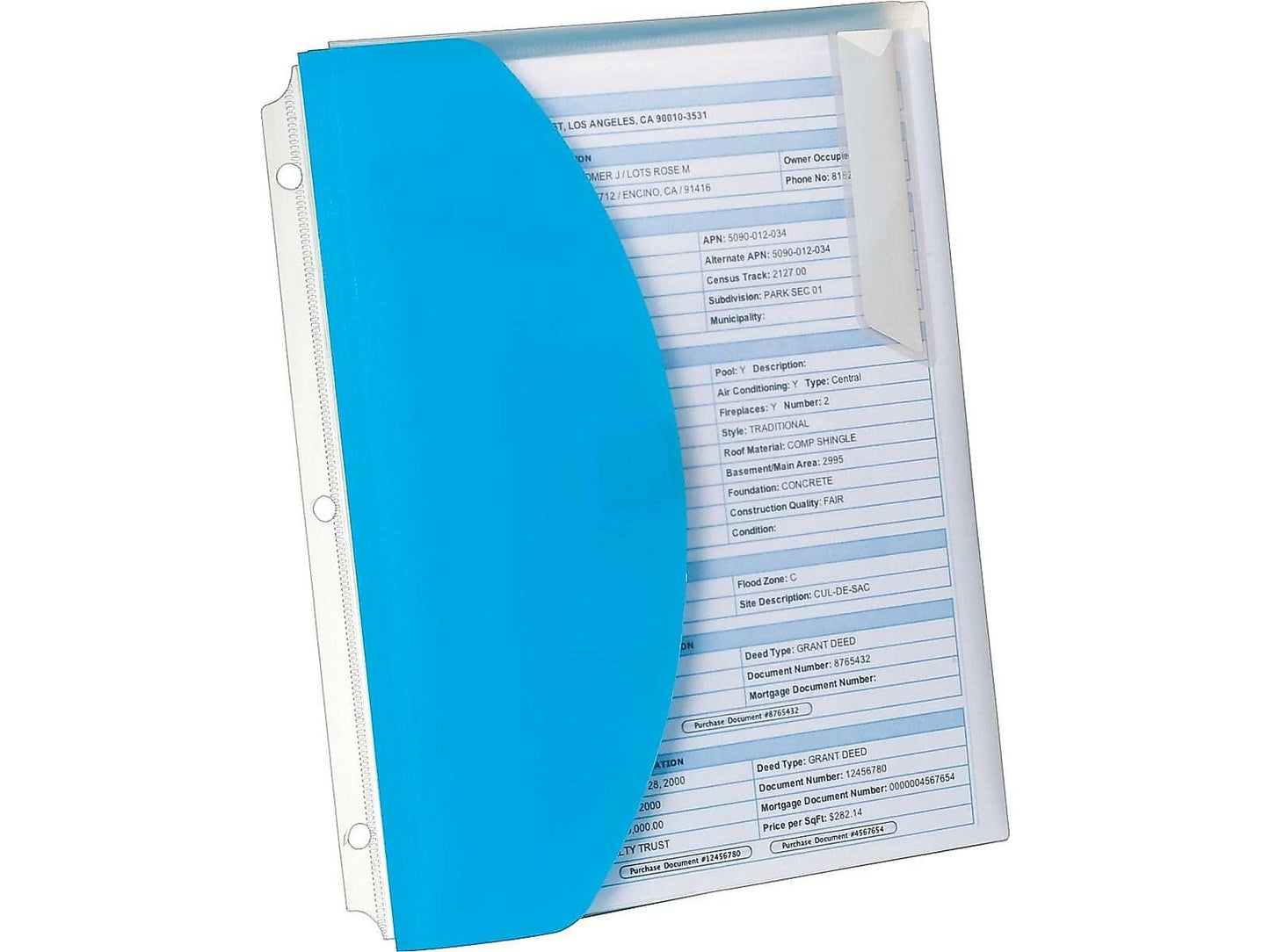 Oxford 4-Pocket Letter Size Envelope Folder Blue