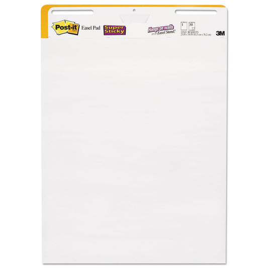 Post-it Super Sticky Easel Pad, Short Backcard Format, White, 25 in x 30 in, 30 Sheets/Pad, 2 Pads/Pack, Great for Virtual Teachers and Students (559 STB)