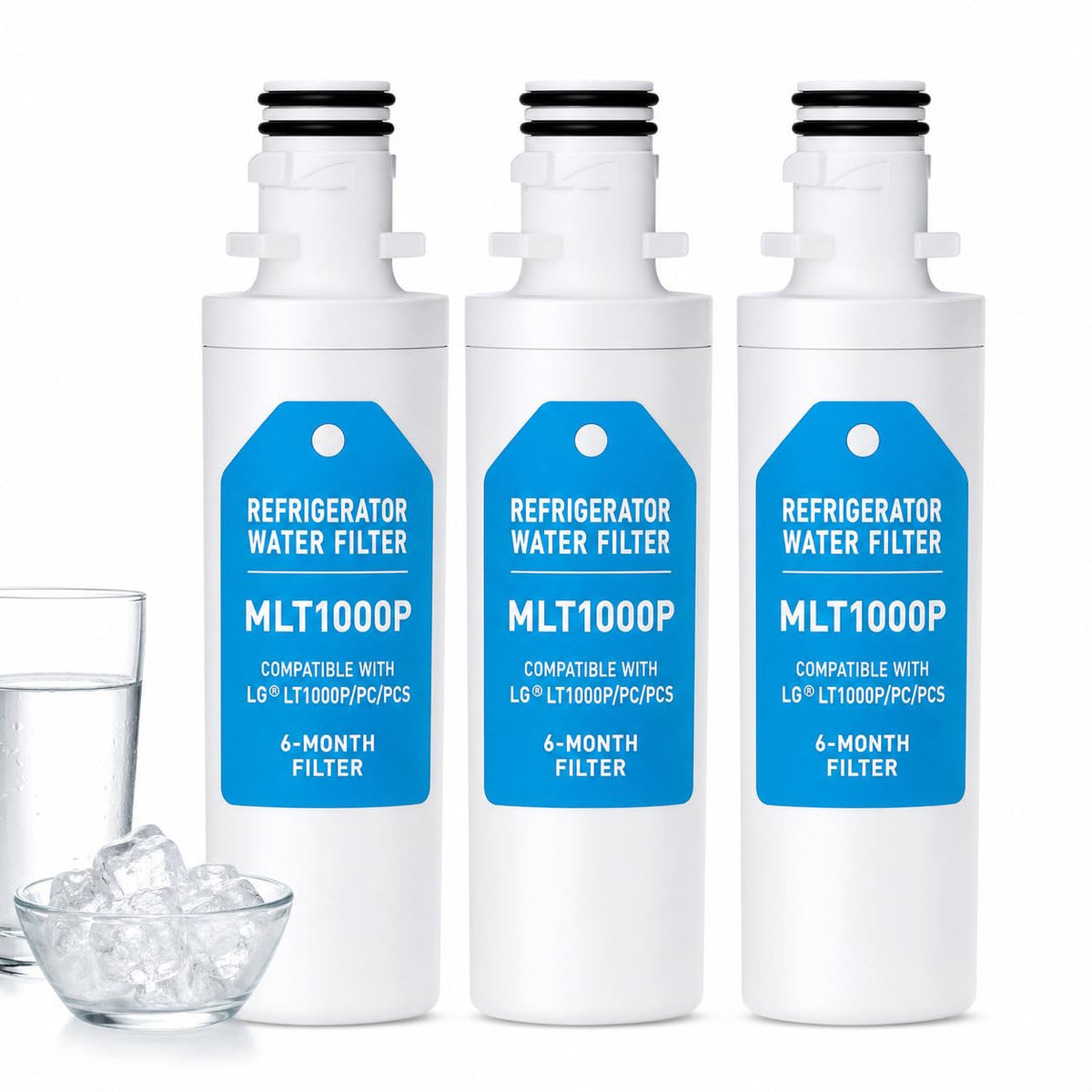 Mopplex MLT1000P Refrigerator Water Filter 3-Pack