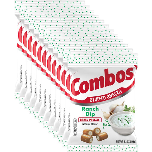 Combos Cheese Snacks Ranch Dip Crackers 6.3oz Pack/12