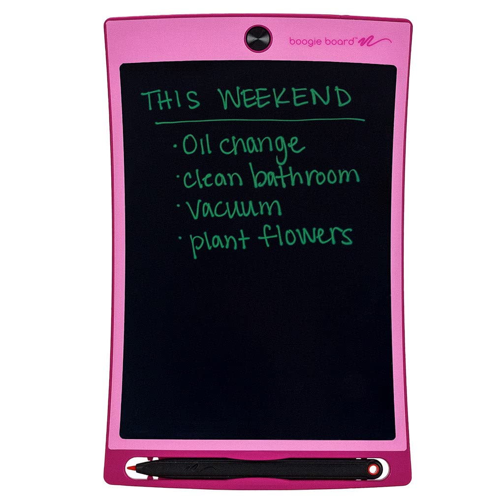Boogie Board Jot Reusable Writing Tablet for Adults, 8.5 Digital Notebook with Instant Erase, Digital Notepad with Magnets, Note Taking Tablet for Work or School, Flamingo Pink