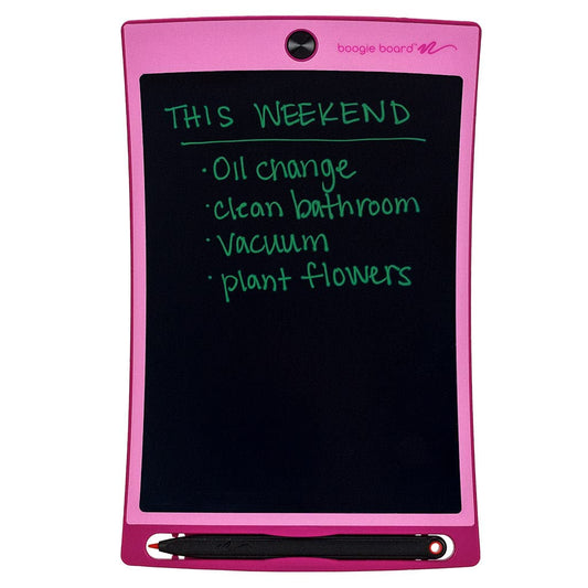 Boogie Board Jot Reusable Writing Tablet for Adults, 8.5 Digital Notebook with Instant Erase, Digital Notepad with Magnets, Note Taking Tablet for Work or School, Flamingo Pink