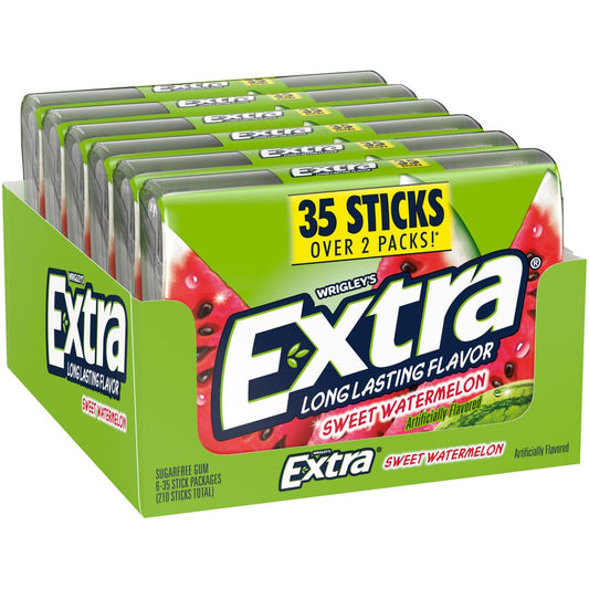 EXTRA Watermelon Chewing Gum 35 Stick 6 Pack