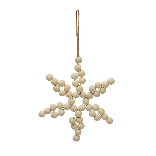 Creative Co-Op Wood Bead Star Ornament 7.5"H