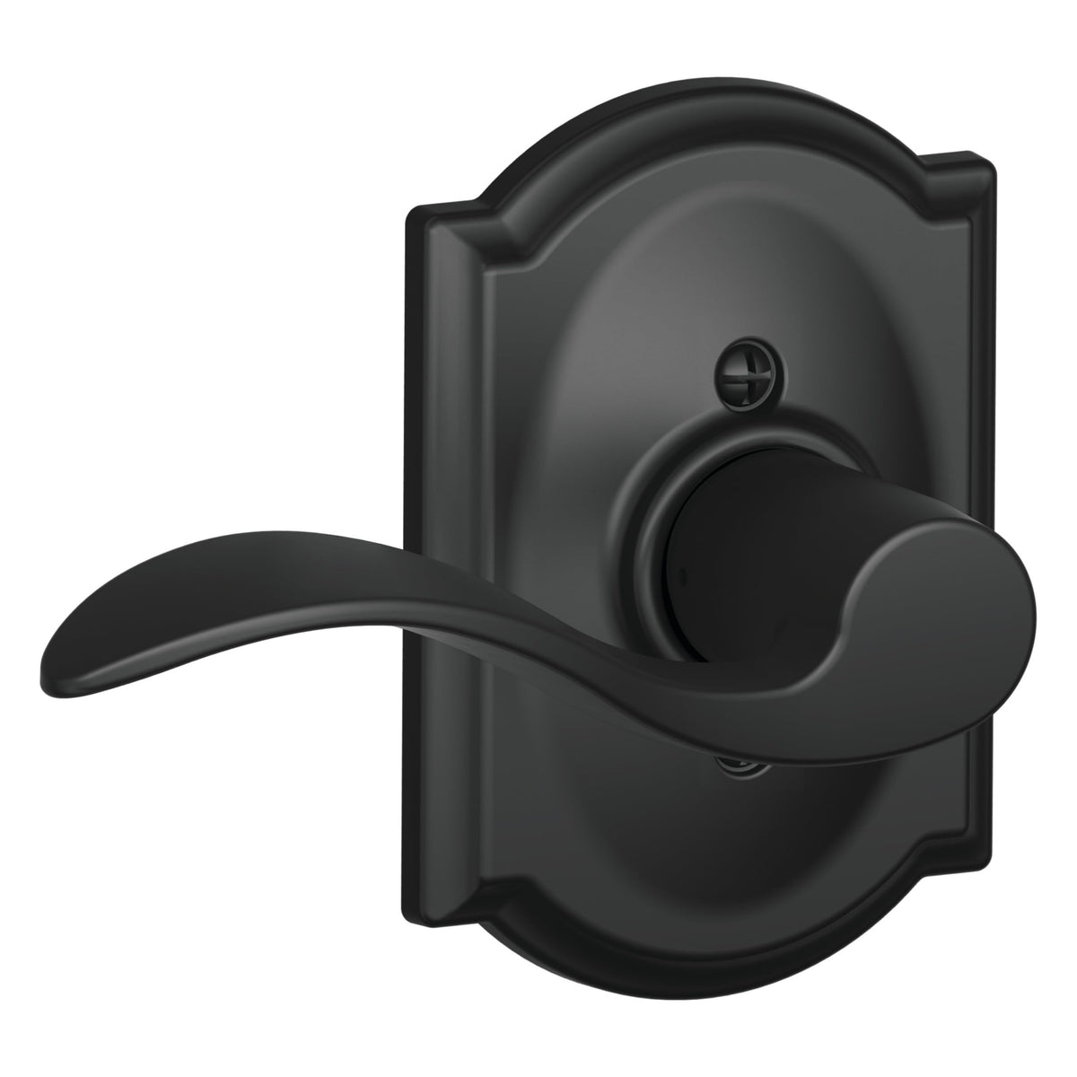 SCHLAGE SCHLAGE Lever with Camelot Trim Non-Turning Lock in Matte Black - Right Handed - F170 Acc 622 CAM RH