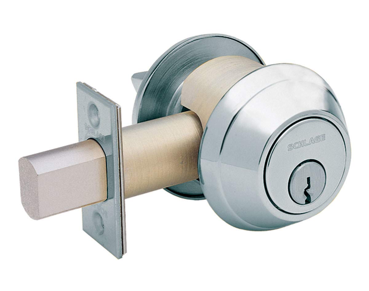 Schlage B660P Single Cylinder Deadbolt B600 Series, Satin Chrome
