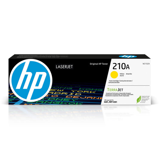 HP 210A Yellow Toner Cartridge | Works Color LaserJet Pro 4201, Color LaserJet Pro MFP 4301 Series | W2102A