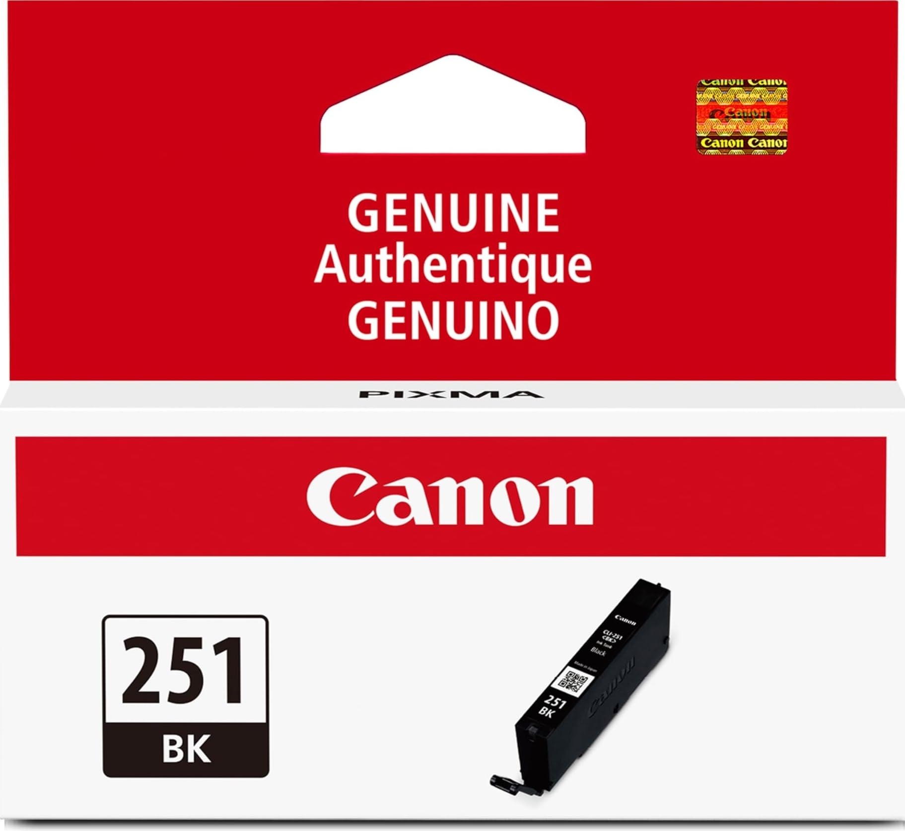 Canon CLI-251 Ink Count, Black/Cyan/Magenta/Yellow, 4 Count (CLI-251 BK/CMY 4 PK)